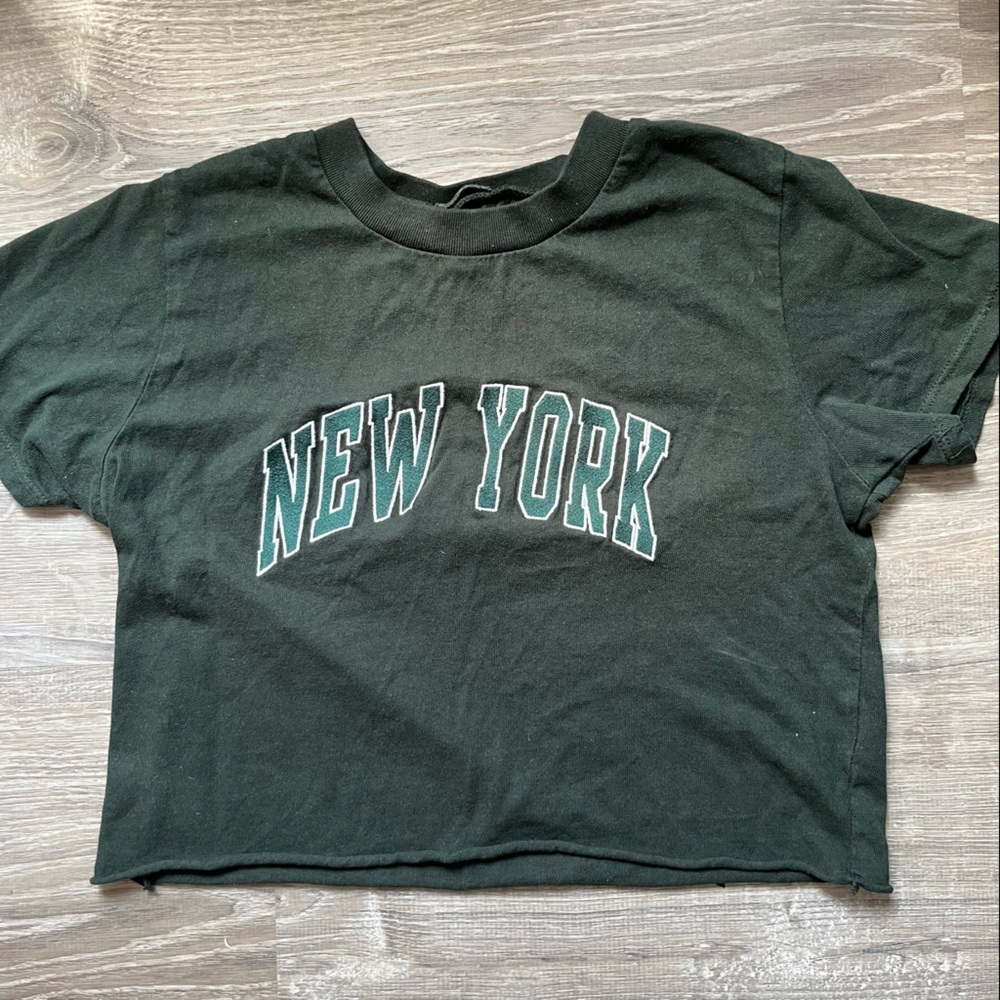 Army green NEW YORK baby T